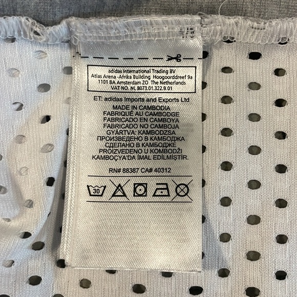 Adidas Stellasport Oversized Grey and White Mesh Back T-Shirt Size XS - Picture 15 of 16